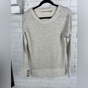 Soft Surroundings textured cotton blend top PS beige neutral cozy normcore